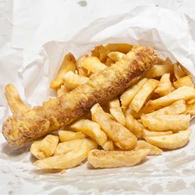 Best battered sausage and chips covered in salt and vinegar in Norwich